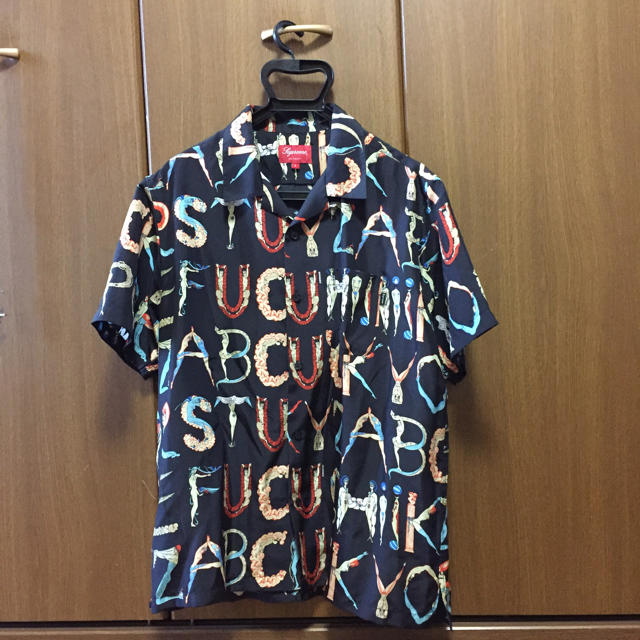 supreme alphabet silk shirt BLACK L