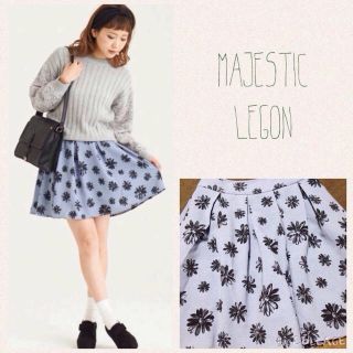 マジェスティックレゴン(MAJESTIC LEGON)の手描き風 花柄 スカパン♡(ミニスカート)