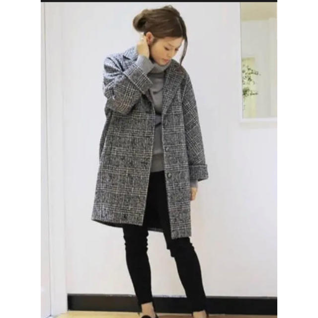 DEUXIEME CLASSE(ドゥーズィエムクラス)のDeuxieme ClasseADAM COCOONGRENCHECKCOAT  レディースのジャケット/アウター(チェスターコート)の商品写真