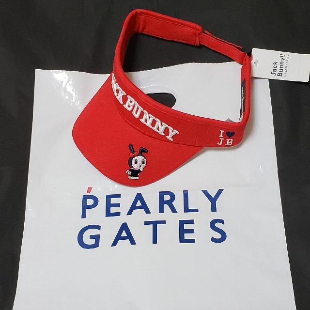 PEARLY GATES(パーリーゲイツ)のジャックバニー サンバイザー 赤 スポーツ/アウトドアのゴルフ(その他)の商品写真