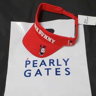 パーリーゲイツ(PEARLY GATES)のジャックバニー サンバイザー 赤(その他)