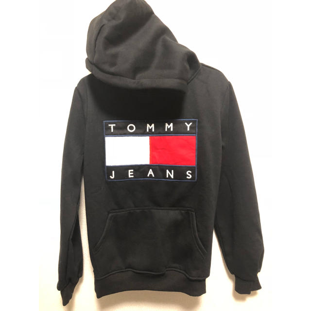 TOMMY HILFIGER(トミーヒルフィガー)のTOMMY HILFIGER パーカー メンズ 黒 L メンズのトップス(パーカー)の商品写真