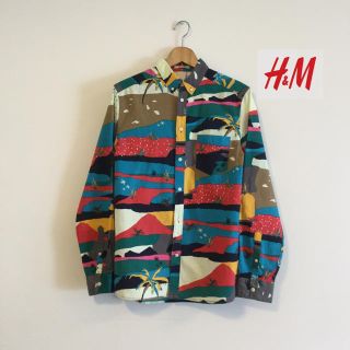 エイチアンドエム(H&M)のH&M 長袖柄シャツ コットンリネン(シャツ)