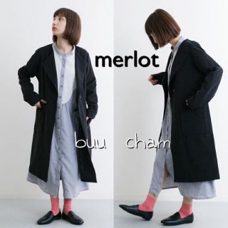 メルロー(merlot)のmerlot♡ウエストリボンノーカラーコート(トレンチコート)