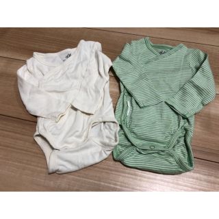 エイチアンドエム(H&M)の新生児用 H&M ロンパース 2枚セット(肌着/下着)