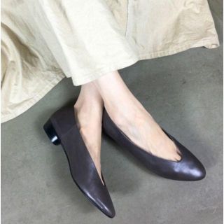 定価￥12,744◆新品◆エンチャンテッド本革ソフトレザーVカットバブーシュ(ハイヒール/パンプス)