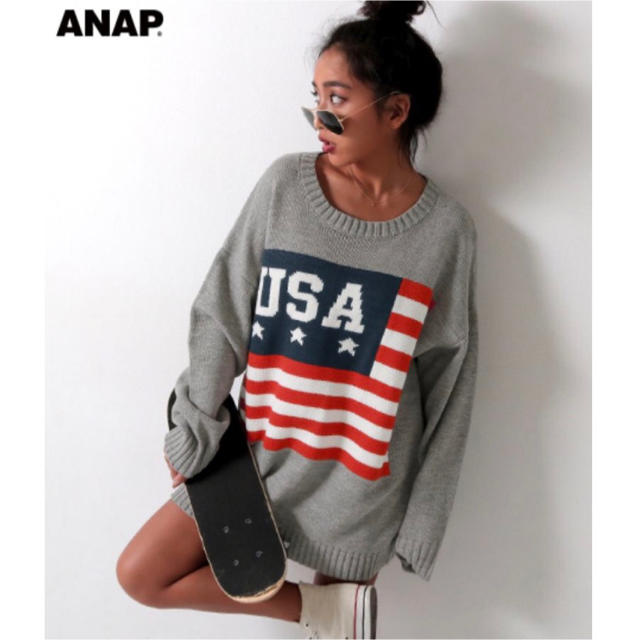 ANAP(アナップ)の完売 商品！ ANAP 星条旗 ニット レディースのトップス(ニット/セーター)の商品写真