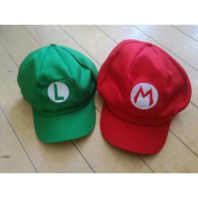 ハロウィン コスプレ マリオ ルイージのコスプレ用キャップ2個セット エンタメ/ホビーのコスプレ(小道具)の商品写真