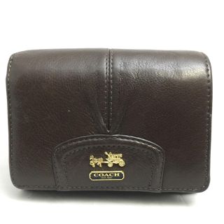 コーチ(COACH)のCOACH コーチ チョコレートブラウン ソフトレザーコンパクト 折財布(財布)