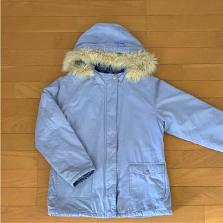 ユニクロ(UNIQLO)のUNIQLO ユニクロ 中綿コート 水色×小花柄 size150(コート)