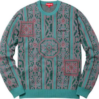 シュプリーム(Supreme)のsupreme tapestry sweater M teal(ニット/セーター)