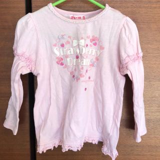 メゾピアノ(mezzo piano)のメゾピアノ ロンT ピンク 100(Tシャツ/カットソー)