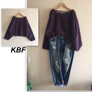 ケービーエフ(KBF)のKBF✨パープルのモコモコループニット(ニット/セーター)