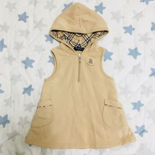 バーバリー(BURBERRY)の[専用]お値下済＊バーバリー フード付きベストワンピ  80サイズ(ワンピース)