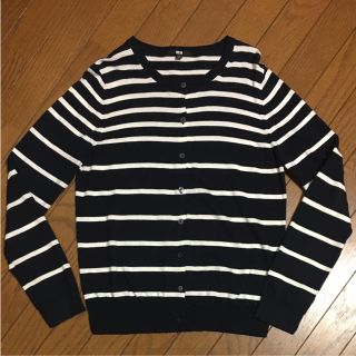 ユニクロ(UNIQLO)のUVカット クルーネックカーディガン ボーダー(カーディガン)