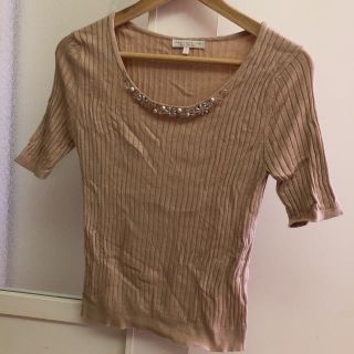 プロポーションボディドレッシング(PROPORTION BODY DRESSING)のPROPORTION BODY DRESSING ベージュ ビジュー  ニット(ニット/セーター)