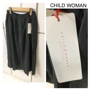 チャイルドウーマン(CHILD WOMAN)の新品タグ付☆チャイルドウーマン ドット柄スカート グレー(ひざ丈スカート)