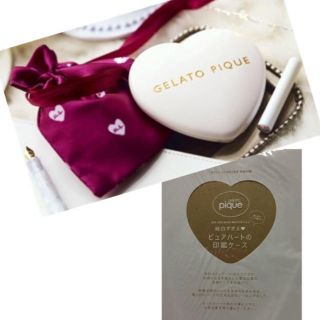 ジェラートピケ(gelato pique)のゼクシィ付録 ピュアハートの印鑑ケース＋巾着(印鑑/スタンプ/朱肉)