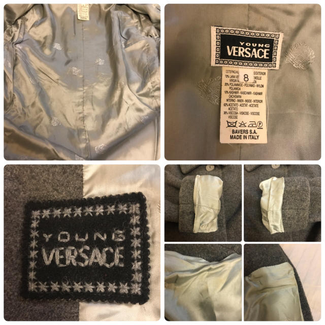 VERSACE(ヴェルサーチ)のヤングヴェルサーチ 裏メデューサ柄カシミヤ混コート8/ジャケット キッズ/ベビー/マタニティのキッズ服女の子用(90cm~)(ジャケット/上着)の商品写真