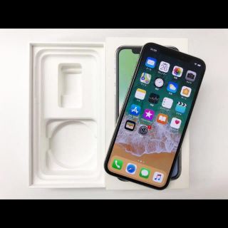 アップル(Apple)の☆新品同様☆超美品☆iPhone X Silver ☆256 GB docomo(スマートフォン本体)