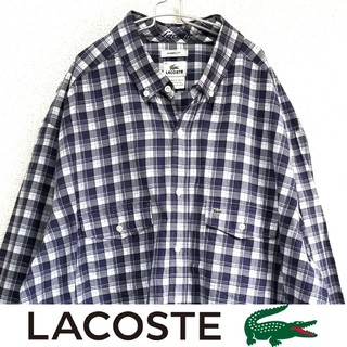 ラコステ(LACOSTE)のLACOSTE タータンチェックシャツ 青白(シャツ)