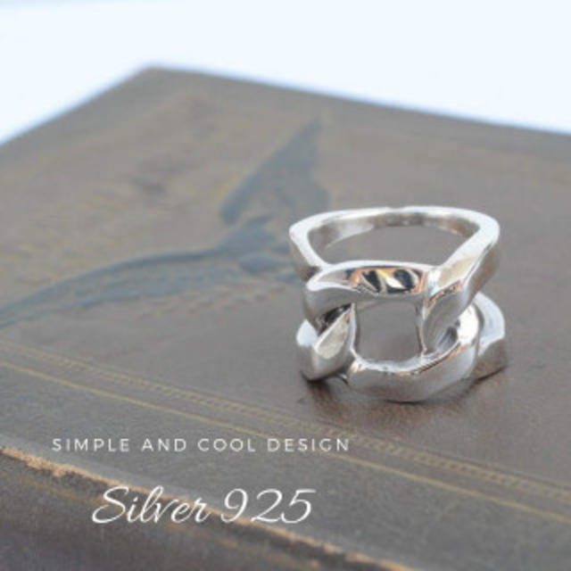 送料無料☆Silver925　インパクトチェーンのリング　タイシルバー レディースのアクセサリー(リング(指輪))の商品写真