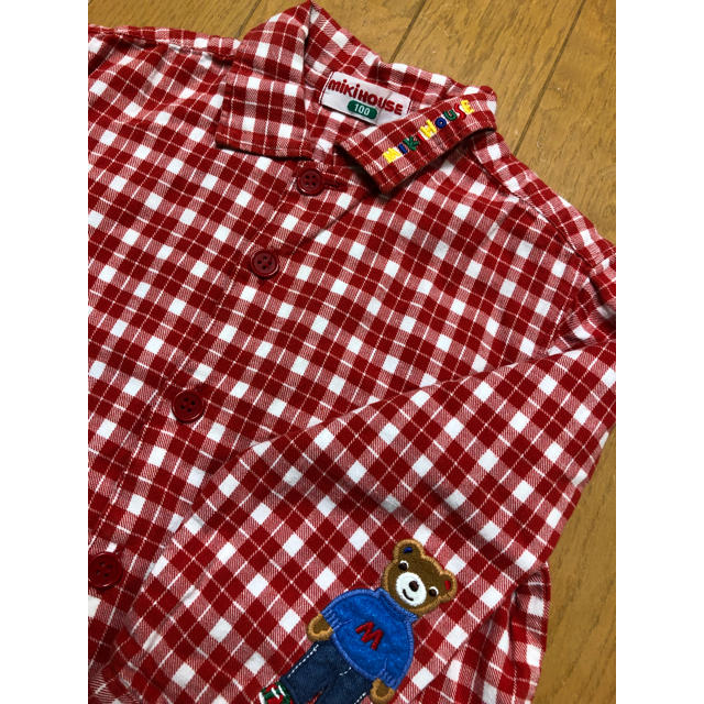 mikihouse(ミキハウス)のミキハウスチェックシャツ100 キッズ/ベビー/マタニティのキッズ服女の子用(90cm~)(ブラウス)の商品写真