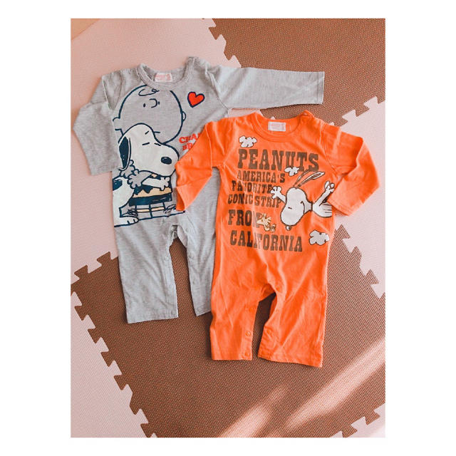 SNOOPY(スヌーピー)の90 95 ロンパース スヌーピー キッズ/ベビー/マタニティのキッズ服男の子用(90cm~)(その他)の商品写真