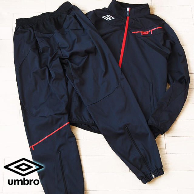 超美品 160サイズ UMBRO アンブロ ジャージ上下 ネイビー×レッド