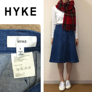 ハイク(HYKE)のHYKE☆デニムベイカースカート☆インディゴ☆ロンハーマン(ひざ丈スカート)
