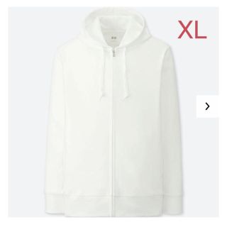 ユニクロ(UNIQLO)のユニクロ MEN エアリズム フルジップパーカ XLサイズ／ホワイト 新品！(パーカー)