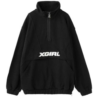 エックスガール(X-girl)のX-girl ANORAK SWEAT TOPS ブラック(トレーナー/スウェット)