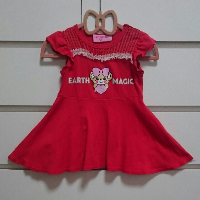 EARTHMAGIC(アースマジック)のワンピース　90cm キッズ/ベビー/マタニティのキッズ服女の子用(90cm~)(ワンピース)の商品写真