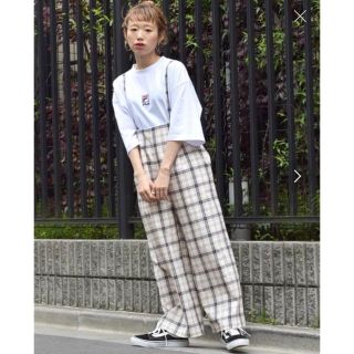 ダブルクローゼット(w closet)のチェックワイドパンツ(カジュアルパンツ)