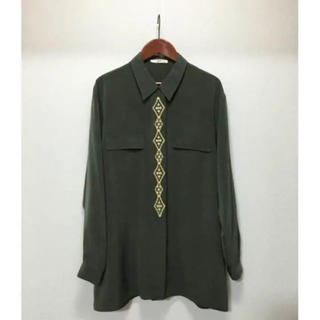 グリモワール(Grimoire)のvintage green blouse(シャツ/ブラウス(長袖/七分))