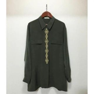 グリモワール(Grimoire)のvintage green blouse(シャツ/ブラウス(長袖/七分))