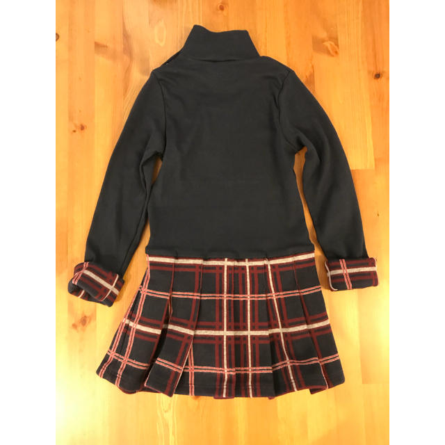 PETIT BATEAU(プチバトー)のかなママ様専用♡5ans プチバトー チェックコンビワンピース キッズ/ベビー/マタニティのキッズ服女の子用(90cm~)(ワンピース)の商品写真