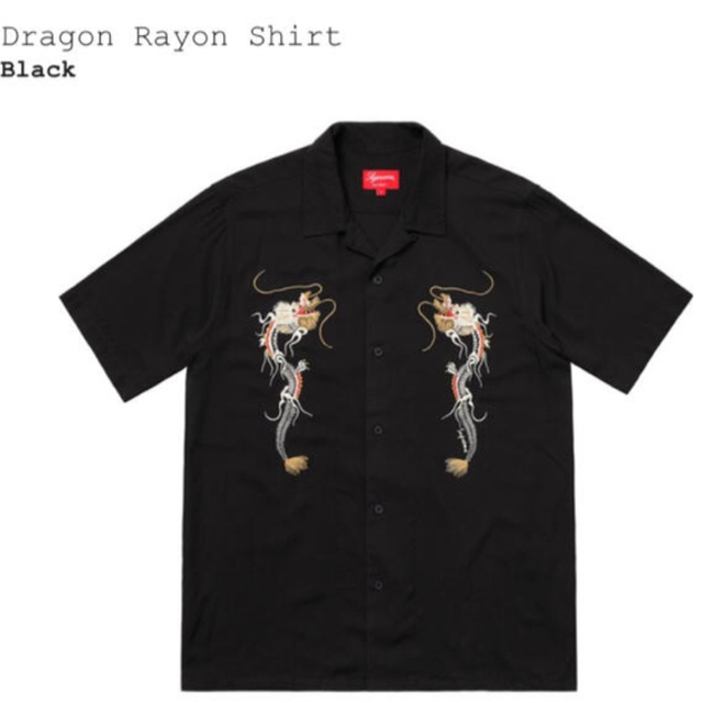 supreme Dragon Rayon Shirt s black