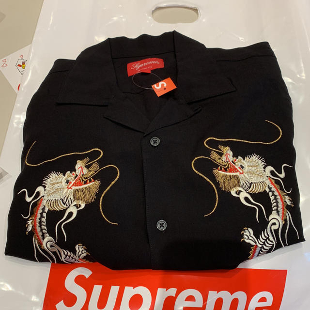 supreme Dragon Rayon Shirt s black