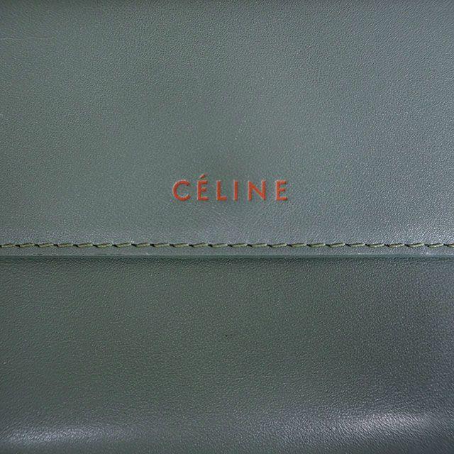 celine(セリーヌ)のCELINE セリーヌ 財布 二つ折り カーキ グリーン 緑 折りたたみ 二つ折 レディースのファッション小物(財布)の商品写真