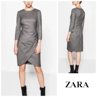 ザラ(ZARA)のZARA ▷ グレンチェックワンピース  タイトワンピース  チェックワンピース(ひざ丈ワンピース)