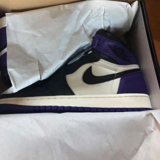 ナイキ(NIKE)のair jordan 1 court purple 27 ナイキ シュプリーム (スニーカー)