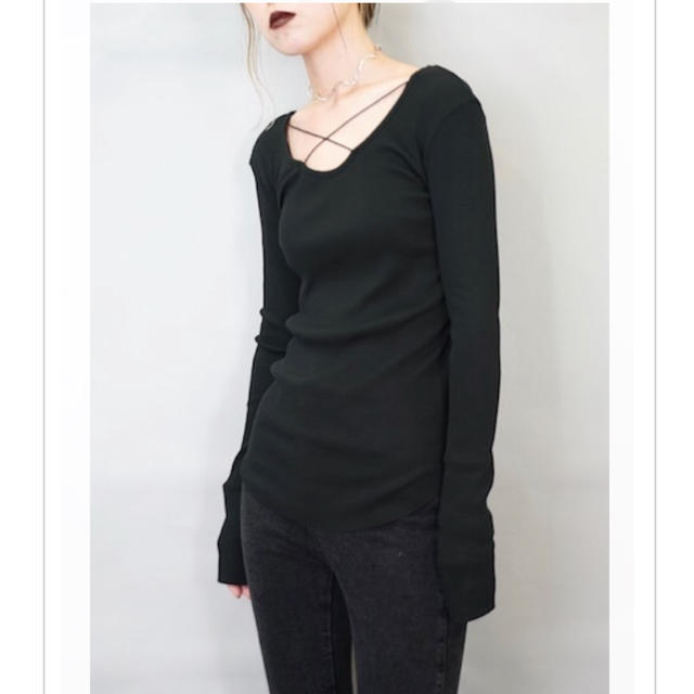 HELK CROSS RIB L/S TOPS (BLACK)