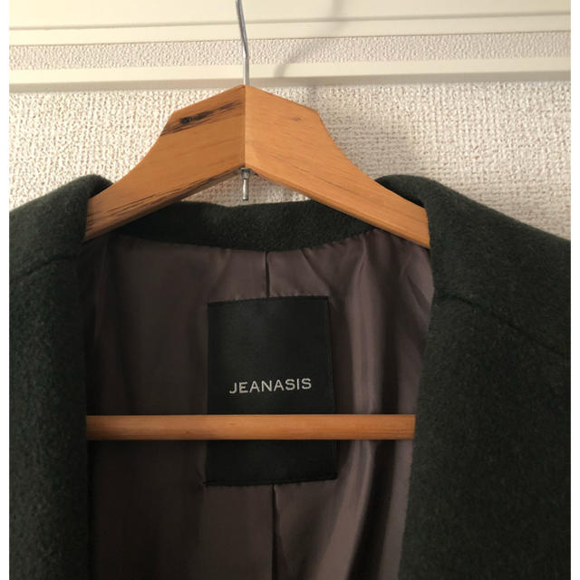 JEANASIS(ジーナシス)のJEANASIS ウールチェスターコート グリーン レディースのジャケット/アウター(チェスターコート)の商品写真