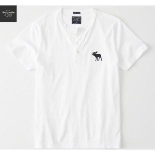 アバクロンビーアンドフィッチ(Abercrombie&Fitch)のAbercrombie＆Fitch ビッグアイコン ヘンリーシャツ ホワイト　L(Tシャツ/カットソー(半袖/袖なし))