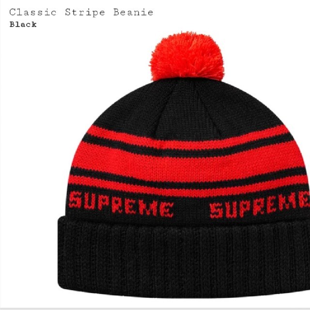 ニット帽Supreme Classic Stripe Beanie black