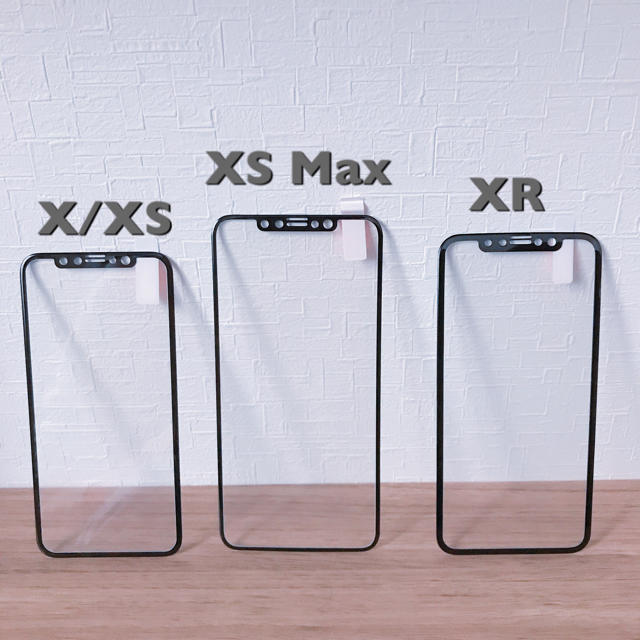 iPhone(アイフォーン)のiPhone X 強化ガラス 保護フィルム ブラック a2 スマホ/家電/カメラのスマホアクセサリー(保護フィルム)の商品写真
