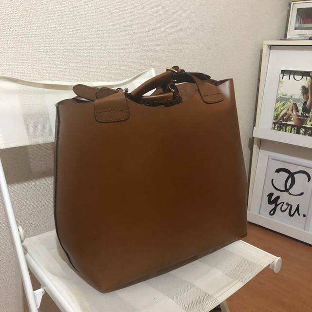 ZARA レザートートバック