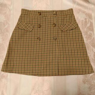 ザラ(ZARA)のガンクラブチェック トレンチ ラップ スカート ダブルボタン(ミニスカート)