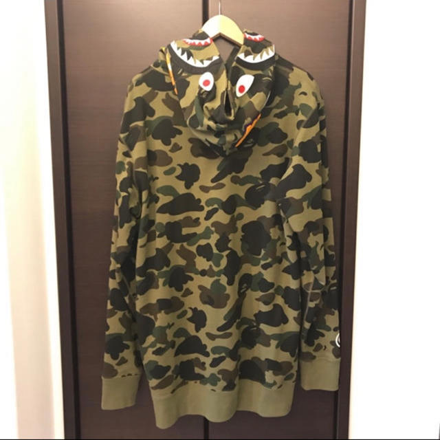 bape long length wide shark pullover XL